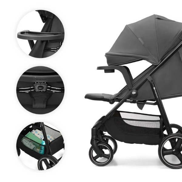 Фото - Коляска прогулочная Kinderkraft Trig 3 Tray Grey (KSTRIG03GRY000T)
